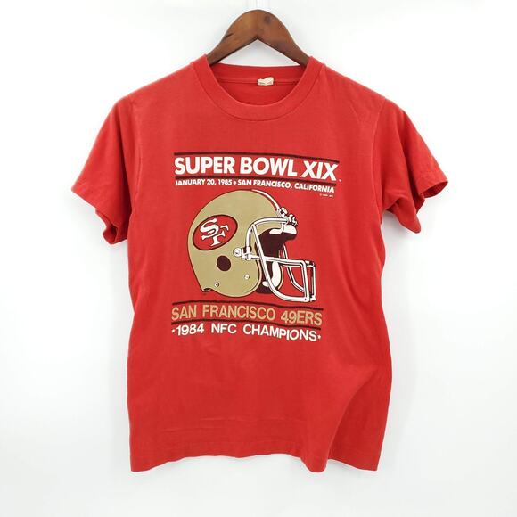 Vtg San Francisco 49ers Super Bowl XIX 1984 NFC Champions Men M Shirt Cotton - Picture 1 of 7